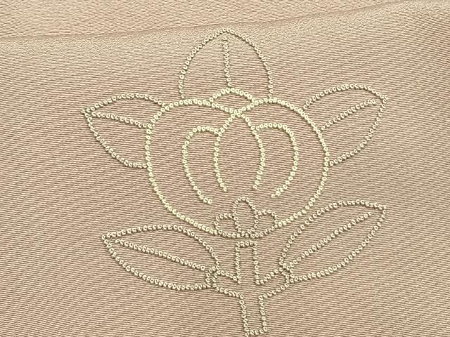 平和屋着物▽訪問着 単衣 総刺繍 中国三大刺繍 相良刺繍 草花文 正絹 逸品 AAAV8409fy