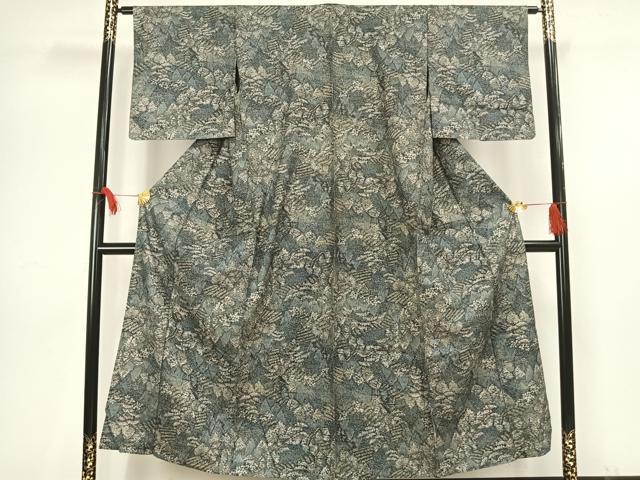 平和屋着物▽上質な小紋 単衣 樹林文 正絹 逸品 AAAV8415fy