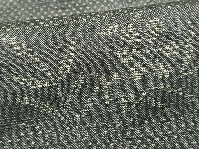 平和屋着物▽上質な紬 単衣 横段草花文 正絹 逸品 AAAV8420fy