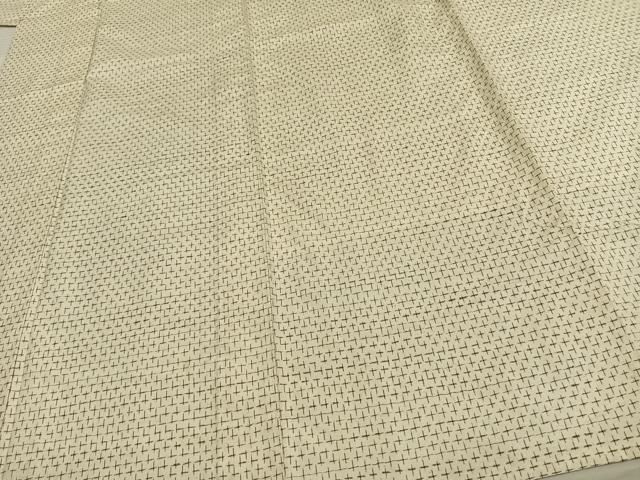 平和屋着物▽上質な紬 単衣 十字絣 正絹 逸品 AAAV8441fy
