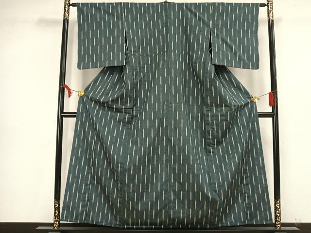 平和屋着物▽上質な紬 単衣 縞 正絹 逸品 AAAV8454fy