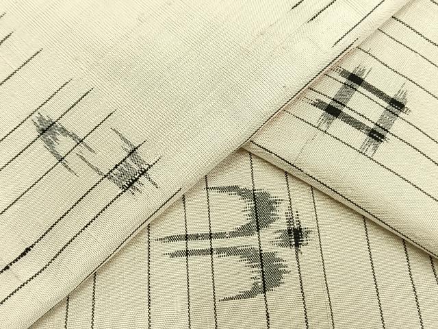 平和屋着物▽上質な紬 単衣 琉球絣 正絹 逸品 AAAV8459fy