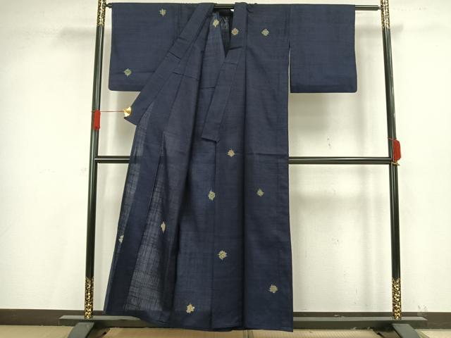 平和屋着物▽訪問着 単衣 紬地 幾何学文様 正絹 逸品 AAAV8461fy