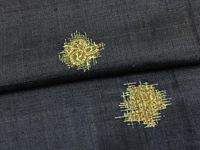 平和屋着物▽訪問着 単衣 紬地 幾何学文様 正絹 逸品 AAAV8461fy