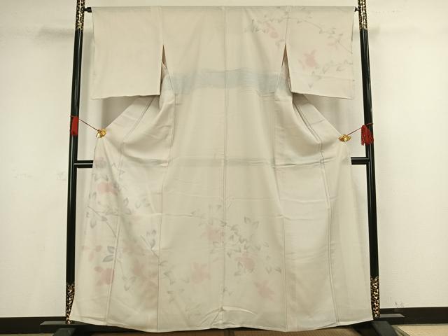 平和屋着物▽訪問着 無双 紗袷 紗×紗 草花文 正絹 逸品 AAAV8462fy