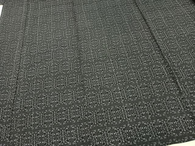 平和屋着物▽上質な小紋 単衣 幾何学文様 銀彩 正絹 逸品 AAAV8472fy