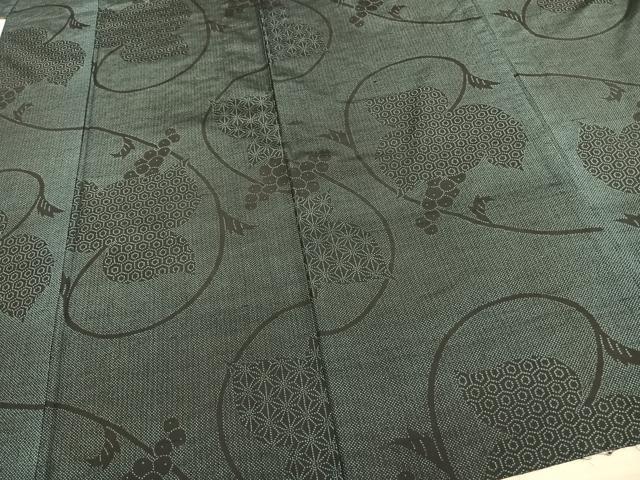 平和屋着物▽本場染大島紬 単衣 葡萄 正絹 逸品 AAAV8473fy