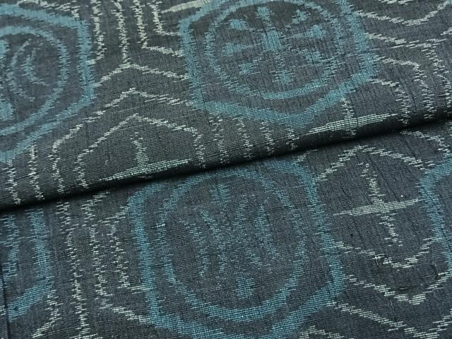 平和屋着物▽上質な紬 単衣 亀甲文様 正絹 逸品 AAAV8475fy
