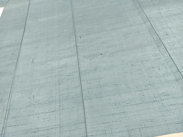 平和屋着物▽上質な紬 単衣 色無地 水色 正絹 逸品 AAAV8481fy