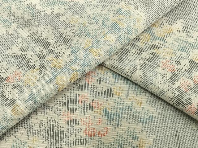 平和屋着物▽上質な紬 単衣 樹林文 正絹 逸品 AAAV8483fy