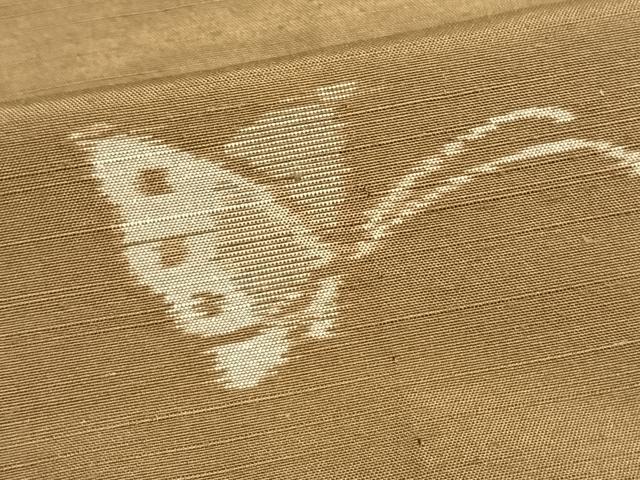 平和屋着物▽上質な紬 単衣 舞蝶文 正絹 逸品 未使用 AAAV8487fy