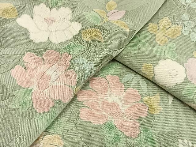 平和屋着物▽上質な小紋 単衣 草花文 正絹 逸品 未使用 AAAV8498fy