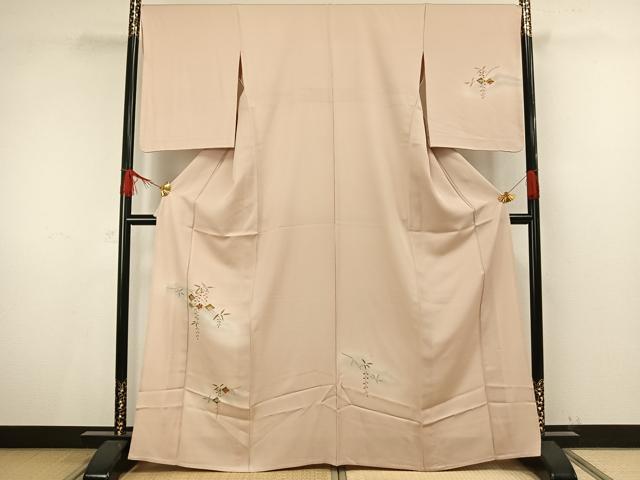 平和屋着物▽訪問着 単衣 駒刺繍 菱花文 暈し染め 金彩 やまと誂製 正絹 逸品 AAAV8504fy