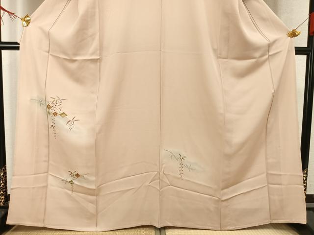 平和屋着物▽訪問着 単衣 駒刺繍 菱花文 暈し染め 金彩 やまと誂製 正絹 逸品 AAAV8504fy