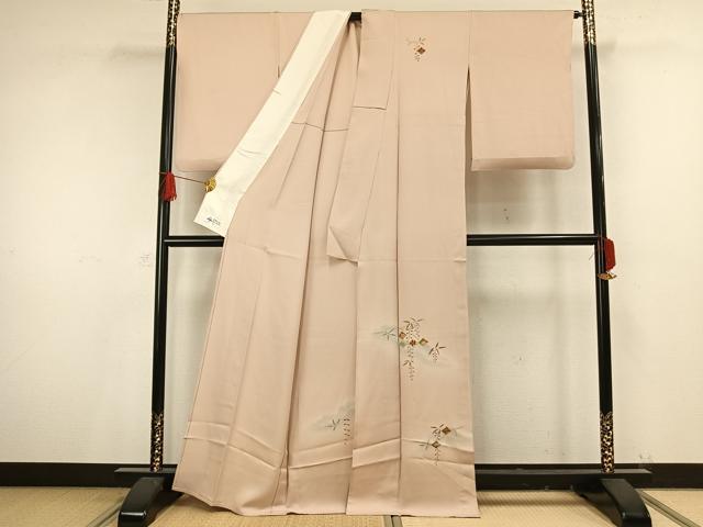 平和屋着物▽訪問着 単衣 駒刺繍 菱花文 暈し染め 金彩 やまと誂製 正絹 逸品 AAAV8504fy