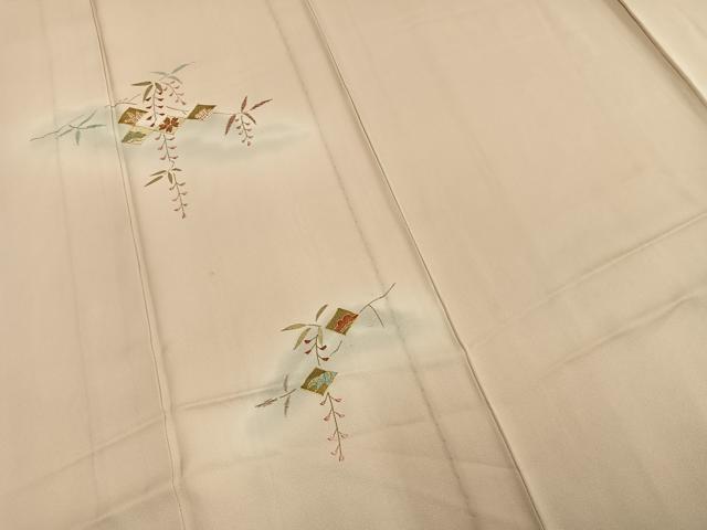 平和屋着物▽訪問着 単衣 駒刺繍 菱花文 暈し染め 金彩 やまと誂製 正絹 逸品 AAAV8504fy