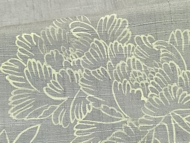 平和屋着物▽訪問着 単衣 紬地 草花文 正絹 逸品 AAAV8506fy