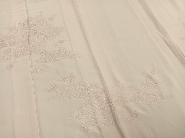 平和屋着物▽無地絵羽訪問着 単衣 中国三大刺繍 汕頭刺繍 スワトウ刺繍 雲取り吉祥文 正絹 逸品 AAAV8516fy