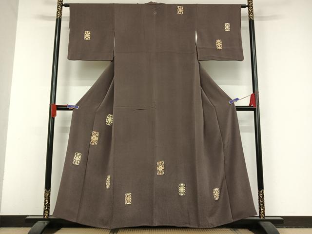 平和屋着物●訪問着 友禅 色紙花文 金彩 鬼しぼ縮緬 正絹 逸品 AAAV9010np