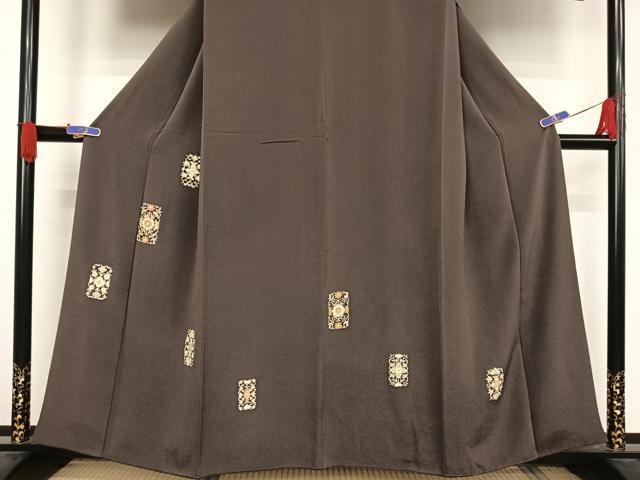 平和屋着物●訪問着 友禅 色紙花文 金彩 鬼しぼ縮緬 正絹 逸品 AAAV9010np