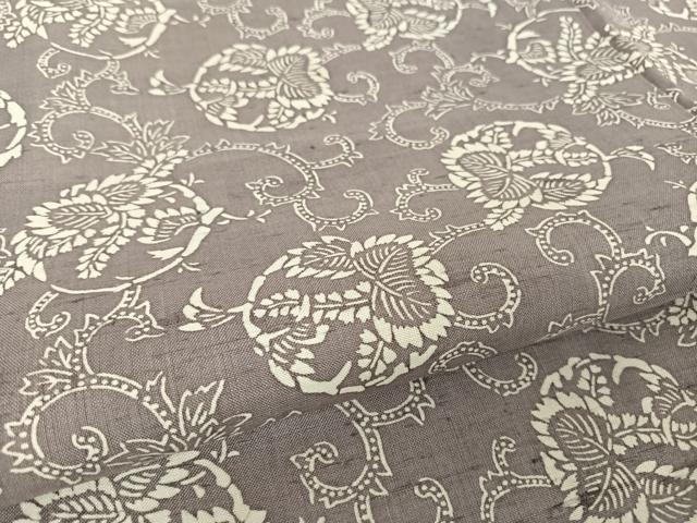 平和屋着物●上質な小紋 紬地 型染め 草花丸文 正絹 逸品 AAAV9024np