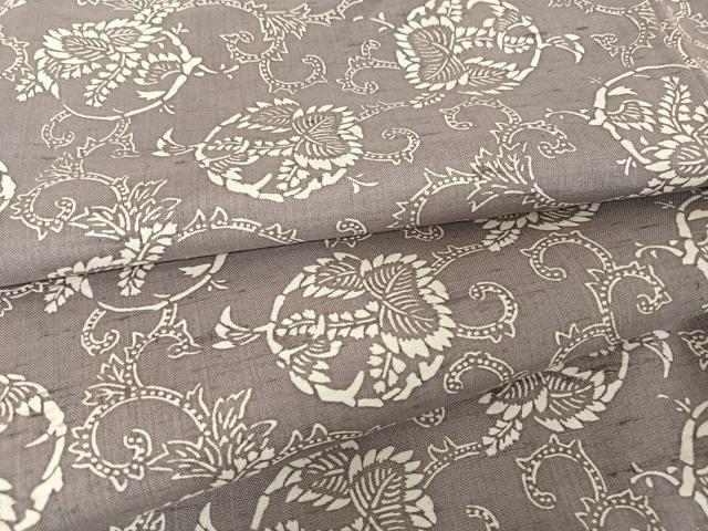 平和屋着物●上質な小紋 紬地 型染め 草花丸文 正絹 逸品 AAAV9024np