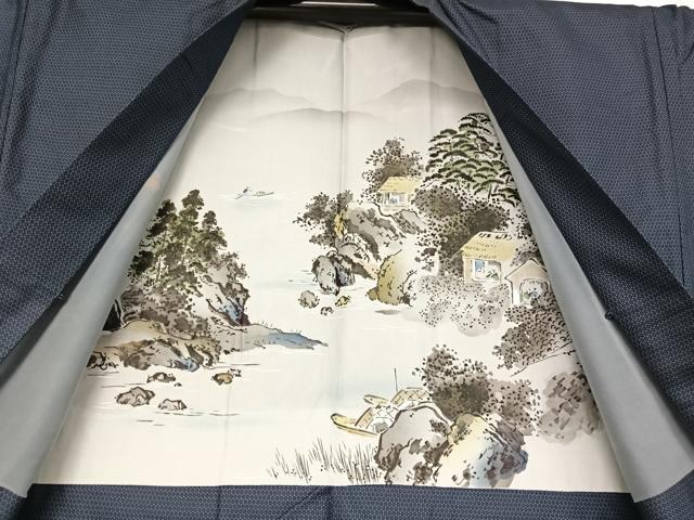 平和屋着物●男性 紬 アンサンブル 亀甲絣 証紙付き 正絹 逸品 AAAV9071np