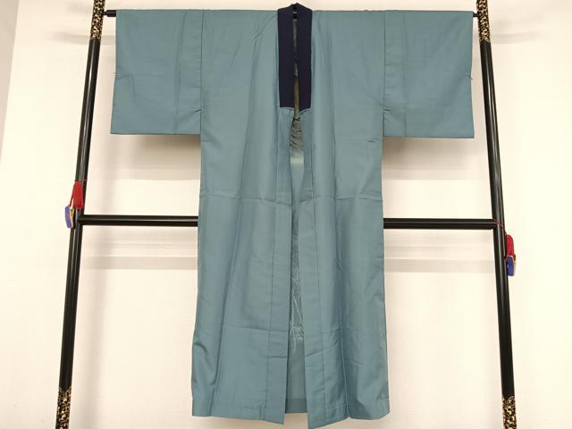 平和屋着物▽男性 紬 アンサンブル 長襦袢(単衣)セット 単衣 草色 正絹 逸品 AAAV9073np