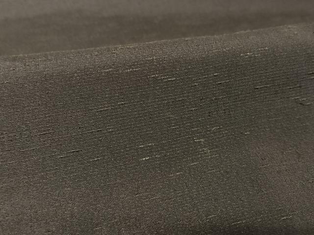 平和屋着物●男性 紬 アンサンブル 黒鳶色 正絹 逸品 AAAV9075np