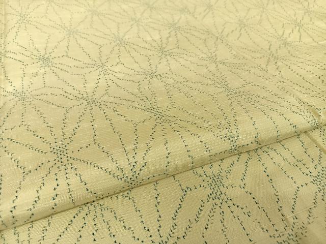 平和屋着物●上質な紬 麻の葉文様 正絹 逸品 未使用 AAAV9083np