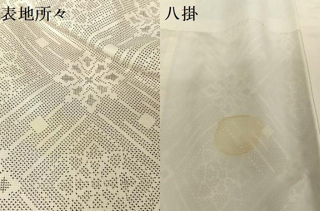 平和屋着物●本場大島紬 白大島 花菱文 高島屋扱い 正絹 逸品 AAAV9117np
