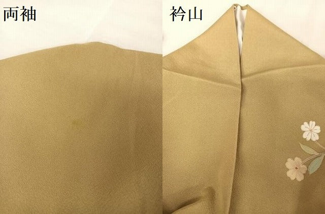 平和屋着物●訪問着 双鳥更紗花唐草文 金彩 正絹 逸品 AAAV9119np