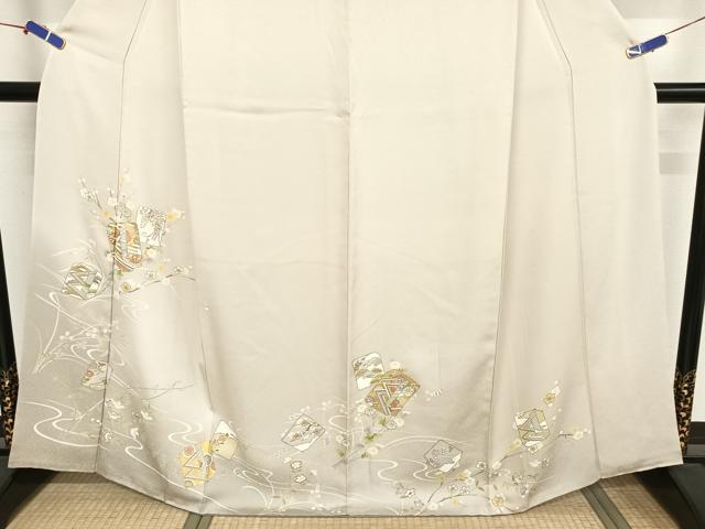 平和屋着物●訪問着 駒刺繍 色紙花文 金糸 金彩 正絹 逸品 AAAV9120np