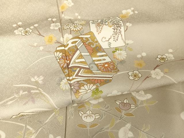 平和屋着物●訪問着 駒刺繍 色紙花文 金糸 金彩 正絹 逸品 AAAV9120np