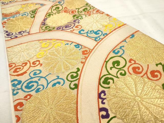 平和屋着物◎六通柄袋帯 花唐草文 金糸 正絹 逸品 AAAV9332sg