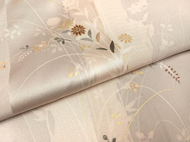 平和屋着物●訪問着 刺繍 草花間道 金彩 正絹 逸品 AAAV9406ph