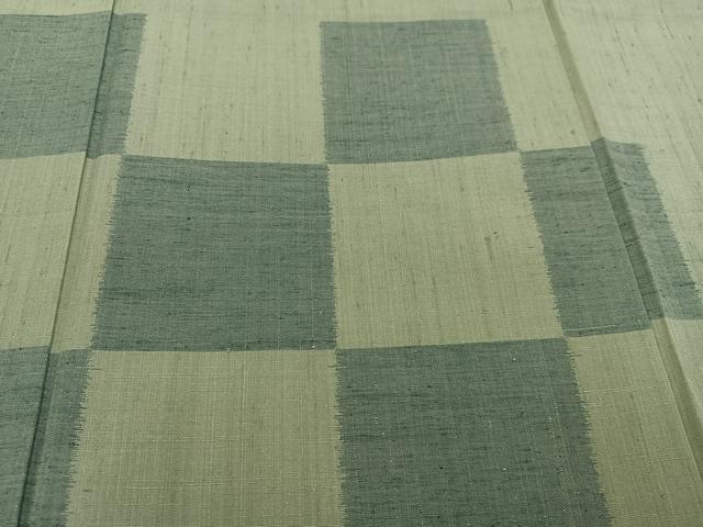 平和屋着物●訪問着 紬地 市松文様 正絹 逸品 AAAV9409ph