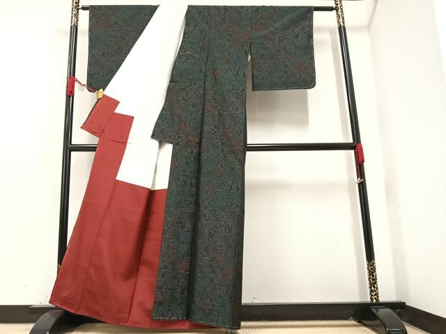 平和屋着物●本場大島紬 草木文 正絹 逸品 未使用 AAAV9424ph