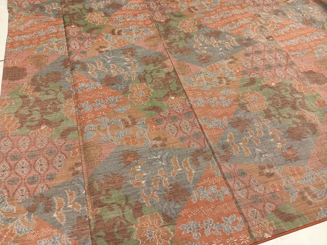 平和屋着物●上質な紬 更紗唐草文 正絹 逸品 AAAV9428ph