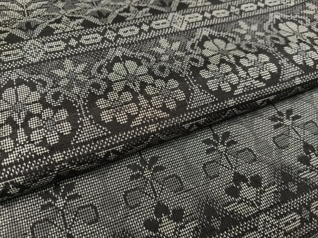 平和屋着物●訪問着 紬地 草花文 正絹 逸品 AAAV9437ph