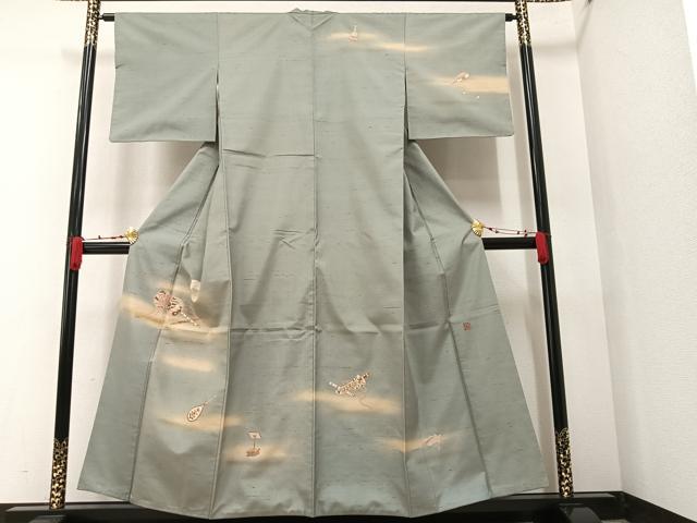 平和屋着物●訪問着 作家物 楽器文 暈し染め 金彩 正絹 逸品 AAAV9438ph