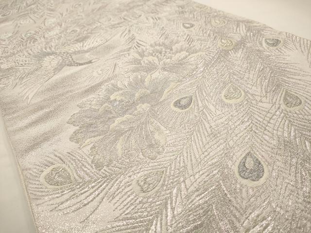 平和屋着物◎六通柄袋帯 唐織 煌きのオパール 銀糸 正絹 逸品 AAAV9725dt