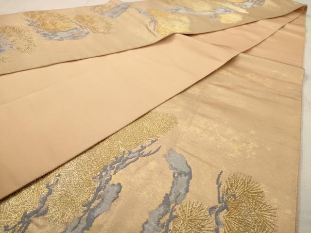 平和屋着物◎六通柄袋帯 唐織 枝松文 金糸 引箔 正絹 逸品 AAAV9740dt