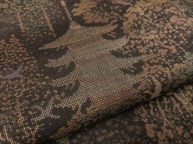 平和屋着物●本場大島紬 9マルキ 風景樹林文 正絹 逸品 AAAW0004ph