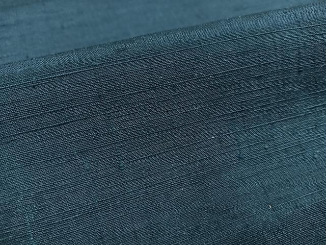 平和屋着物●男性 紬 色無地 青藍色 正絹 逸品 AAAW0007ph
