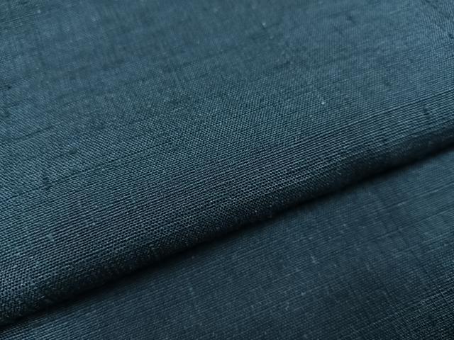 平和屋着物●男性 紬 色無地 青藍色 正絹 逸品 AAAW0007ph