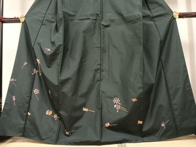 平和屋着物●訪問着 刺繍 玩具文 百入茶色 正絹 逸品 AAAW0009ph