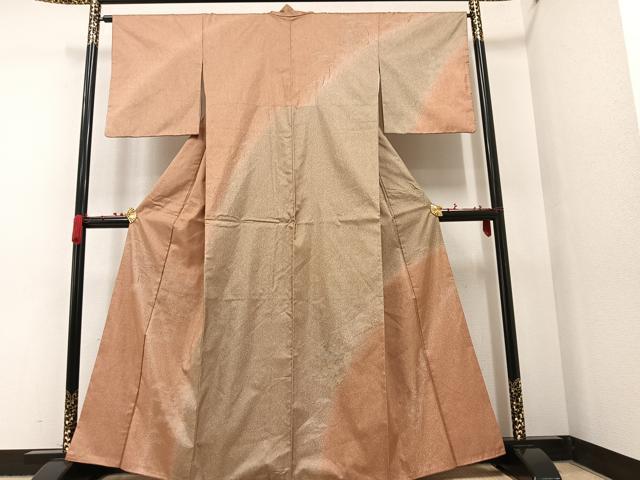 平和屋着物●本場染大島紬 訪問着 草花文 暈し染め 正絹 逸品 AAAW0025ph