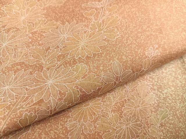 平和屋着物●本場染大島紬 訪問着 草花文 暈し染め 正絹 逸品 AAAW0025ph