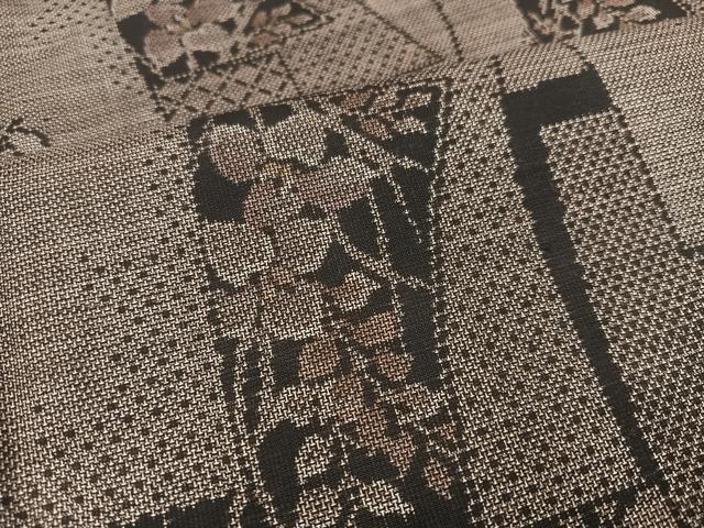 平和屋着物●本場大島紬 9マルキ 吉祥花文 正絹 逸品 未使用 AAAW0035ph